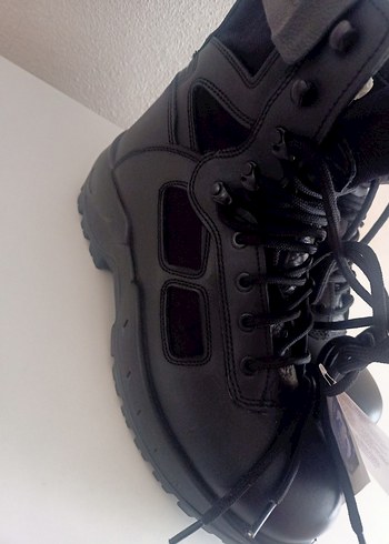 Erkek Siyah Kamuflaj Desenli Biker Bot - Görsel 9