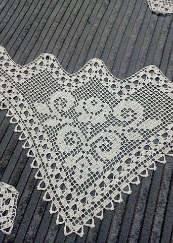 El Yapımı Geleneksel Beyaz Dantel Peçete Seti - Görsel 4