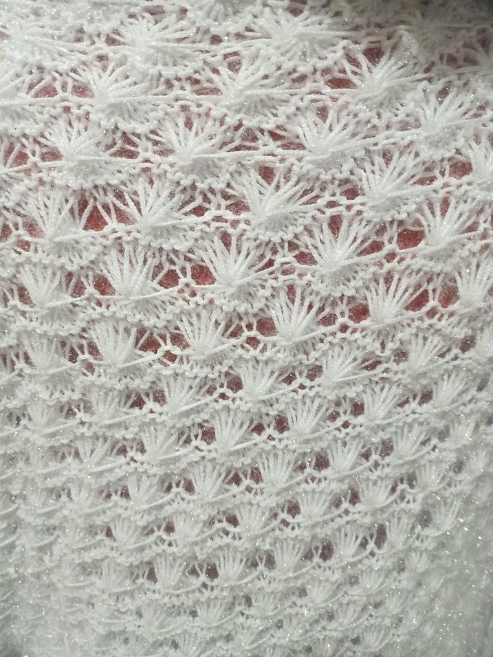 Kadın Beyaz Dantel Detaylı Örgü Şal - Görsel 2