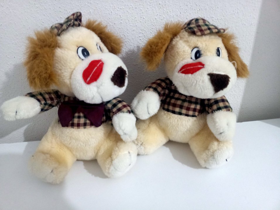 Kahverengi Ekose Desenli Peluş Köpek Oyuncak - Görsel 2