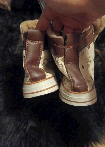 Kahverengi Kürklü Deri Dolgu Topuklu Sneakers - Görsel 4