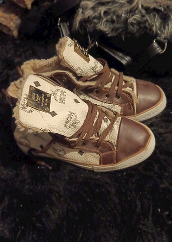 Kahverengi Kürklü Deri Dolgu Topuklu Sneakers - Görsel 2