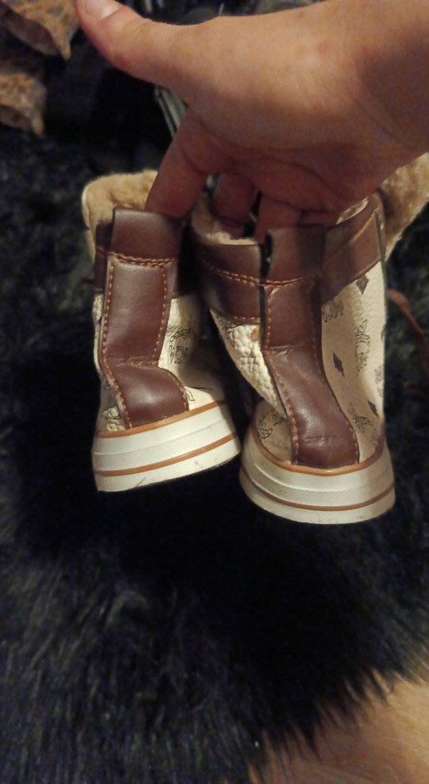 Kahverengi Kürklü Deri Dolgu Topuklu Sneakers - Görsel 4