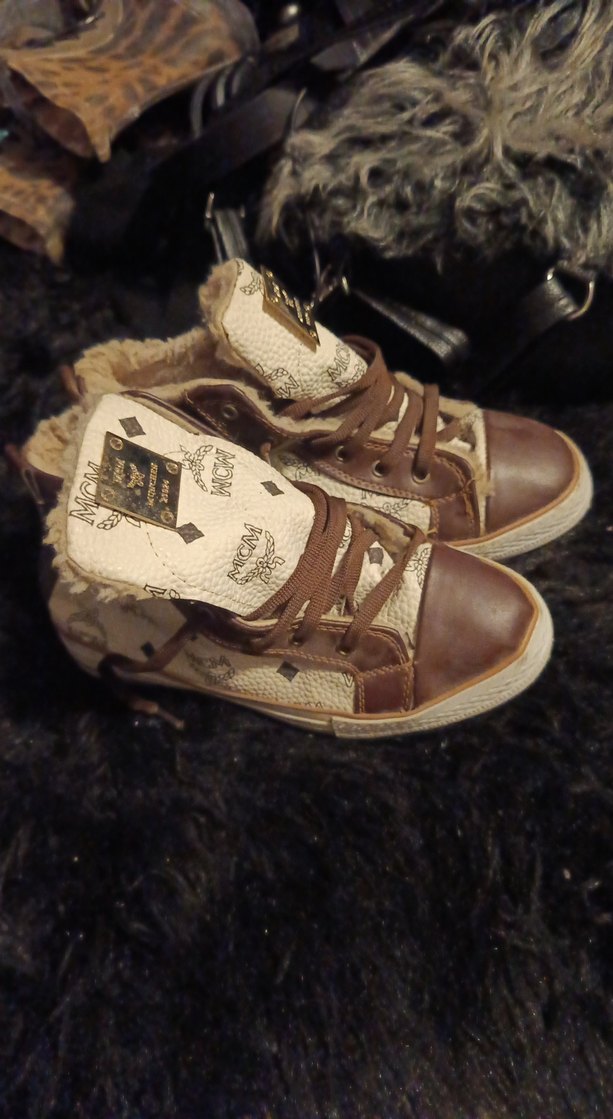 Kahverengi Kürklü Deri Dolgu Topuklu Sneakers - Görsel 2