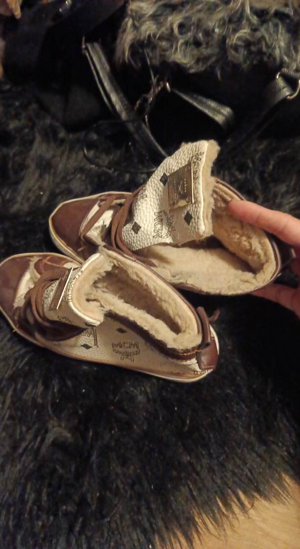 Kahverengi Kürklü Deri Dolgu Topuklu Sneakers - Görsel 3