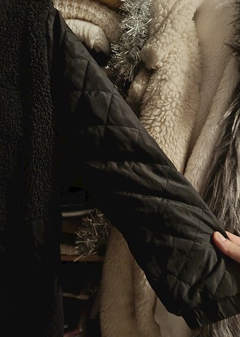 Gri Uzun Kollu Peluş Kadın Ceket - Görsel 2