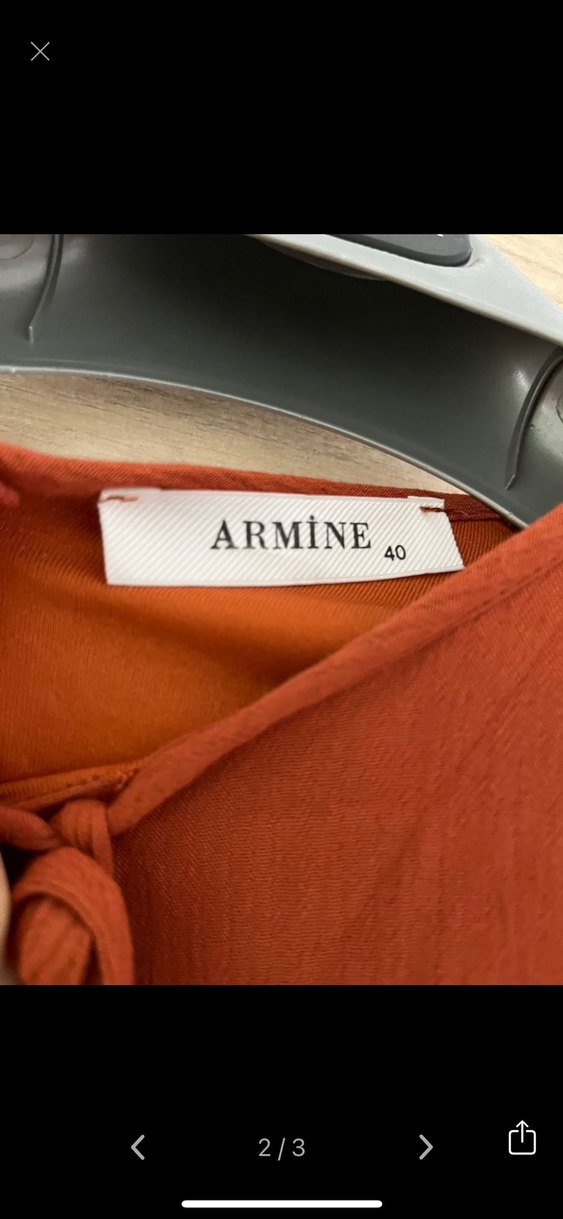 Püsküllü Kahverengi Uzun Keten Kadın Tunik - Görsel 2