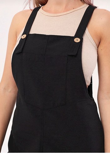 Siyah Midi Kadın Tulum - Görsel 2