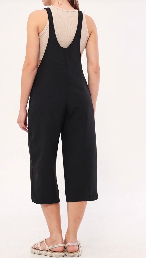 Siyah Midi Kadın Tulum - Görsel 3