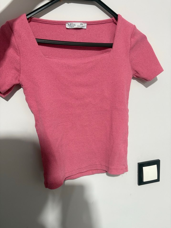 Pembe Mini Kısa Kollu Tişört - Görsel 2