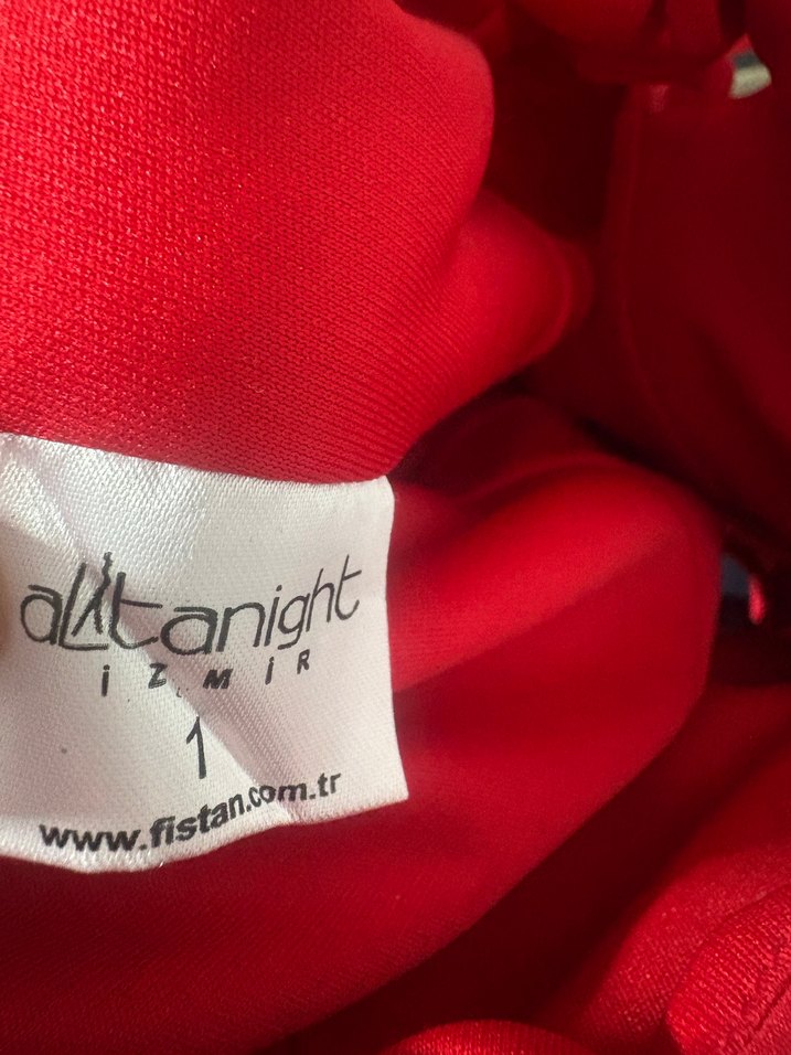 Kırmızı V Yaka Mini Kalem Elbise - Görsel 4