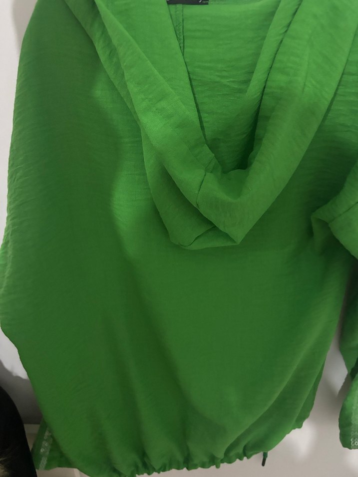 Düğmeli Yeşil Kadın Keten Gömlek - Görsel 4