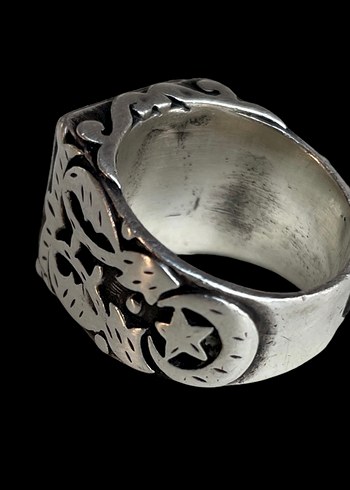 Eski Gümüş Mühür Yüzük - Görsel 3