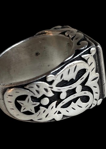 Eski Gümüş Mühür Yüzük - Görsel 4