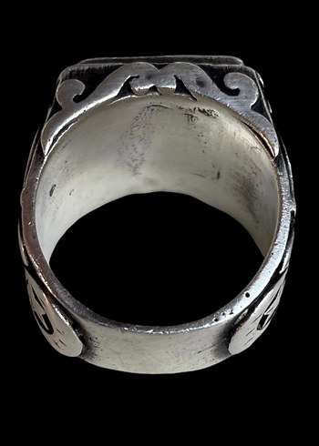 Eski Gümüş Mühür Yüzük - Görsel 5