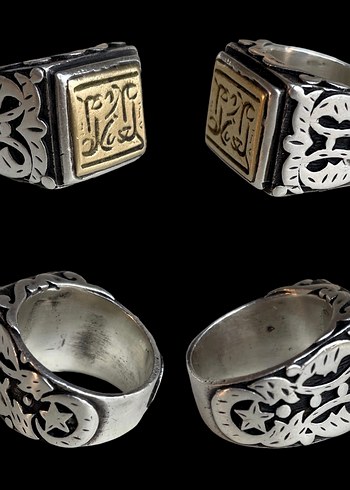 Eski Gümüş Mühür Yüzük - Görsel 6