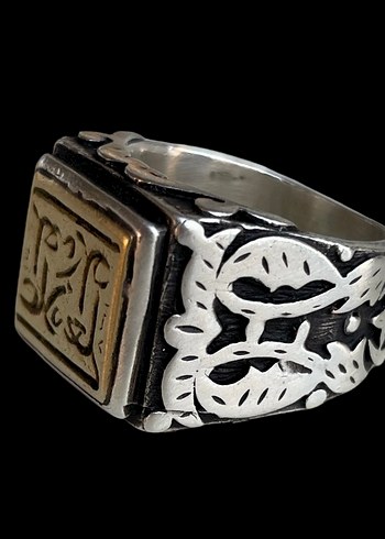 Eski Gümüş Mühür Yüzük - Görsel 2