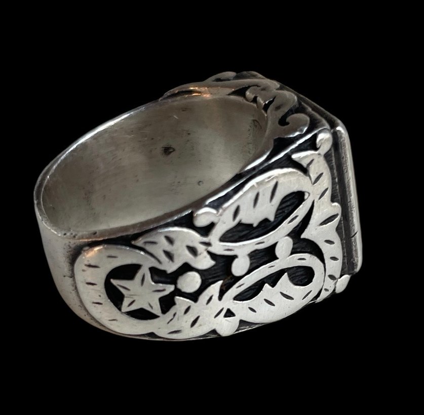 Eski Gümüş Mühür Yüzük - Görsel 4