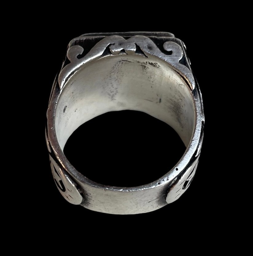 Eski Gümüş Mühür Yüzük - Görsel 5