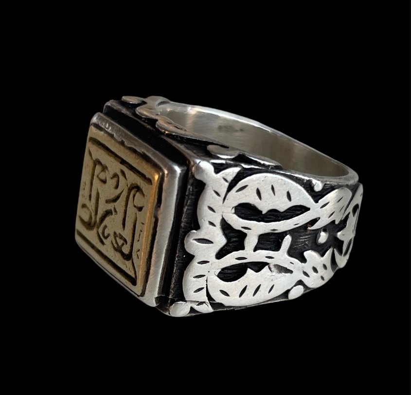 Eski Gümüş Mühür Yüzük - Görsel 2