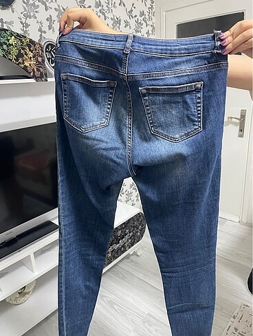 Koton DAR PAÇA MAVİ KOT PANTOLON