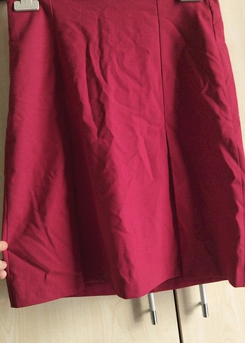 Bordo Piliseli Hamile Midi Etek