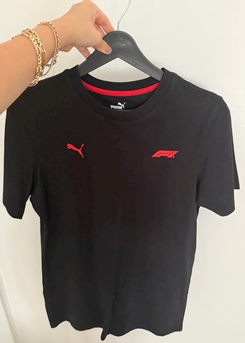 Siyah Puma F1 Baskılı Tişört