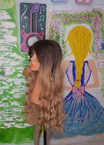 ombre uzun peruk koyu dip doğal - Görsel 6