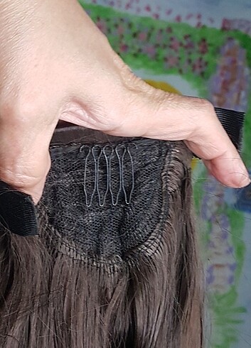 kahve rengi uzun at kuyruğu peruk  - Görsel 5