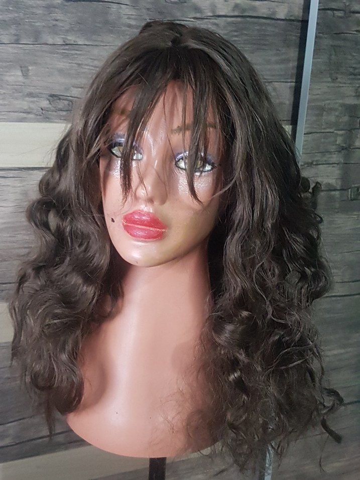 su dalgalı uzun kumral peruk - Görsel 3