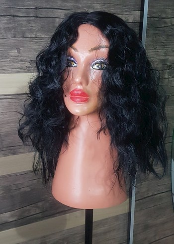 Siyah Dalgalı Sentetik Peruk - Görsel 2