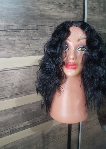 Siyah Dalgalı Sentetik Peruk - Görsel 3