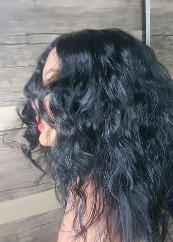 Siyah Dalgalı Sentetik Peruk - Görsel 5