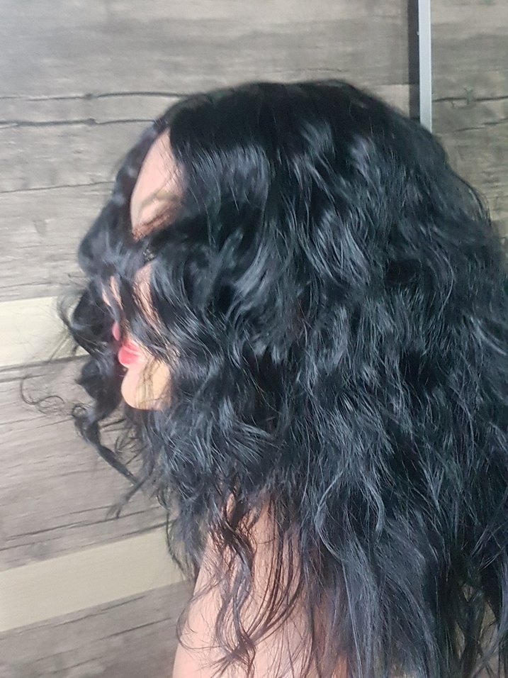 Siyah Dalgalı Sentetik Peruk - Görsel 5