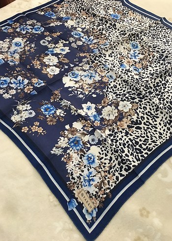 Vakko Lacivert İpek eşarp - Görsel 2