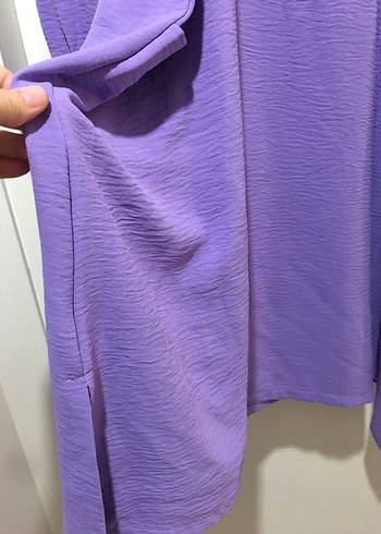 Mor Uzun Kollu Fermuarlı Kadın Tunik - Görsel 4