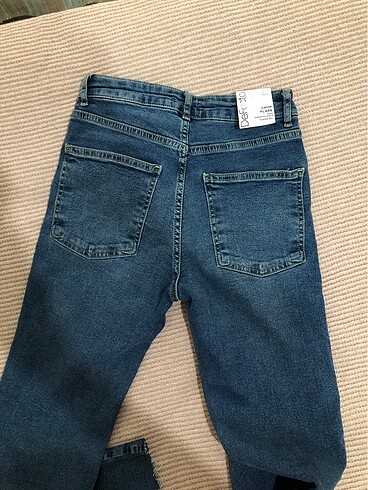 34 Beden mavi Renk Defacto crop flare jean