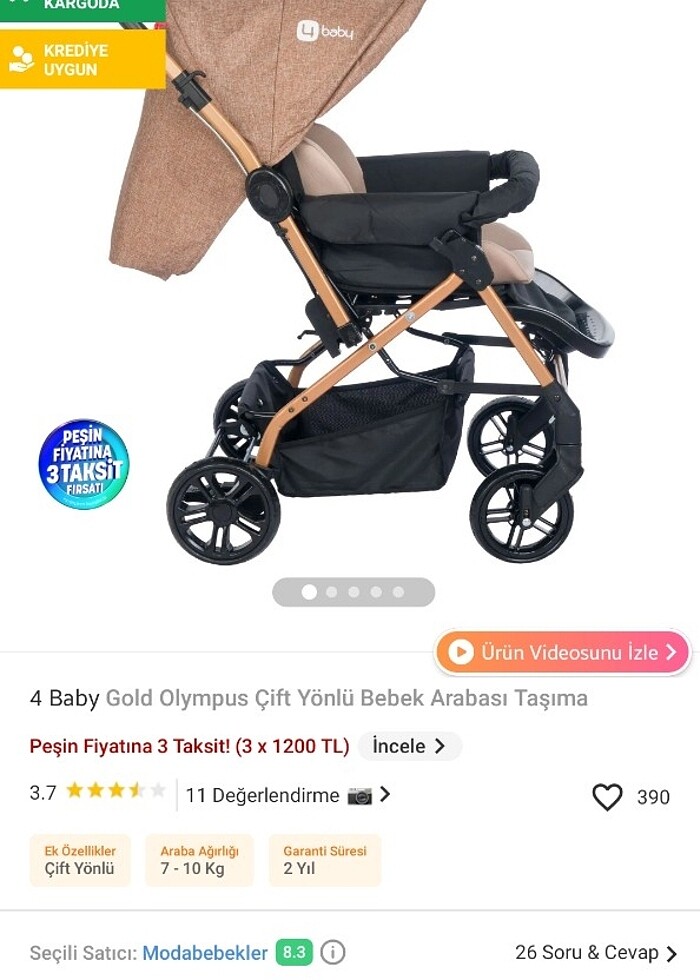 Cift tarafli katlanır bebek arabasi - Görsel 4