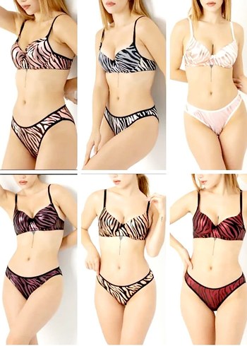 fiyat sorun.Zebra Desenli Kısa Sütyen Takımı