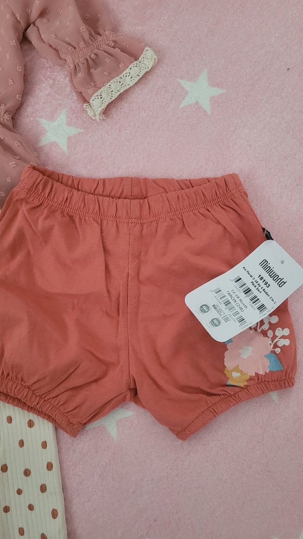 Dantel Detaylı Uzun Kollu Pembe Bebek Kız Takımı - Görsel 3