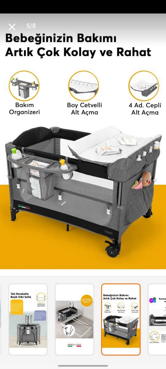 Gri Çok Fonksiyonlu Oyun Parkı ve Yatak - Görsel 3