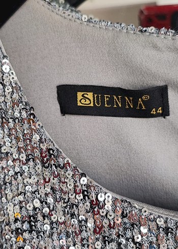 Gri Payetli Uzun Kadın Abiye Elbise - Görsel 8