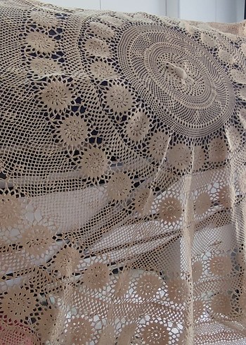 fiskos örtüsü ,El Yapımı Örgü Detaylı Dantel - Görsel 5