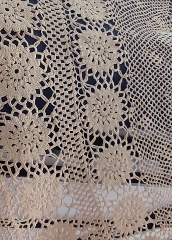 fiskos örtüsü ,El Yapımı Örgü Detaylı Dantel - Görsel 3