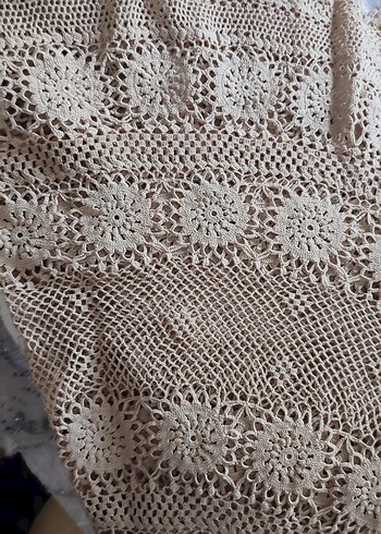 fiskos örtüsü ,El Yapımı Örgü Detaylı Dantel - Görsel 6