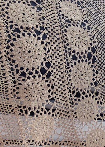 fiskos örtüsü ,El Yapımı Örgü Detaylı Dantel - Görsel 4