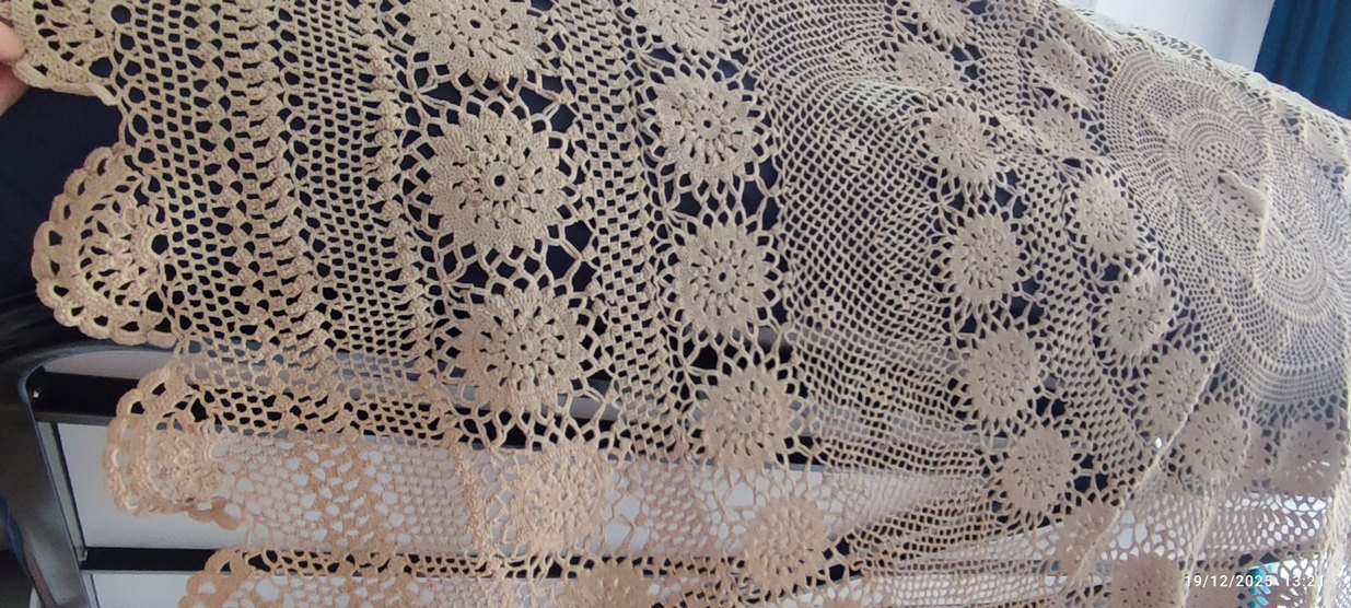fiskos örtüsü ,El Yapımı Örgü Detaylı Dantel - Görsel 3