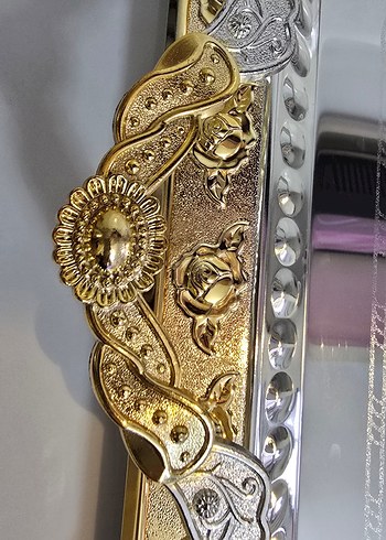 Altın ve Gümüş Renkli Desenli Tepsi Seti - Görsel 3