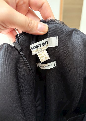 Uzun Kollu Siyah Parlak Straplez Elbise - Görsel 4