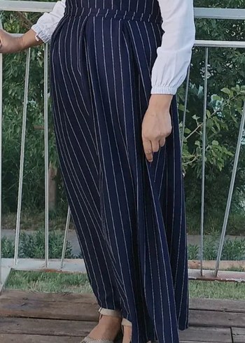 xl Beden Lacivert Pilili Kadın Uzun Elbise